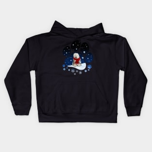 Snow Paw Old English Sheepdog Christmas Winter Holiday Kids Hoodie